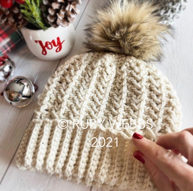 The Emery Cluster Stitch Crochet Beanie Pattern