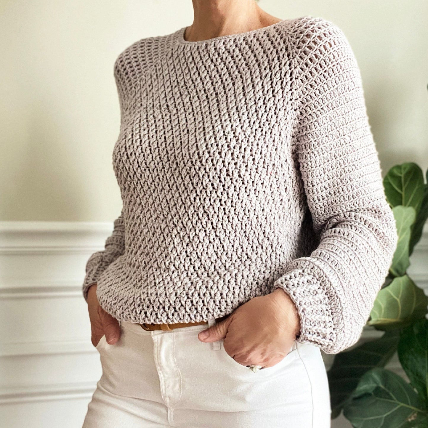 The Ellery Top Down Crochet Sweater Pattern