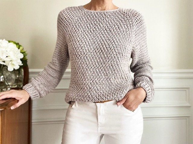 The Ellery Top Down Crochet Sweater Pattern