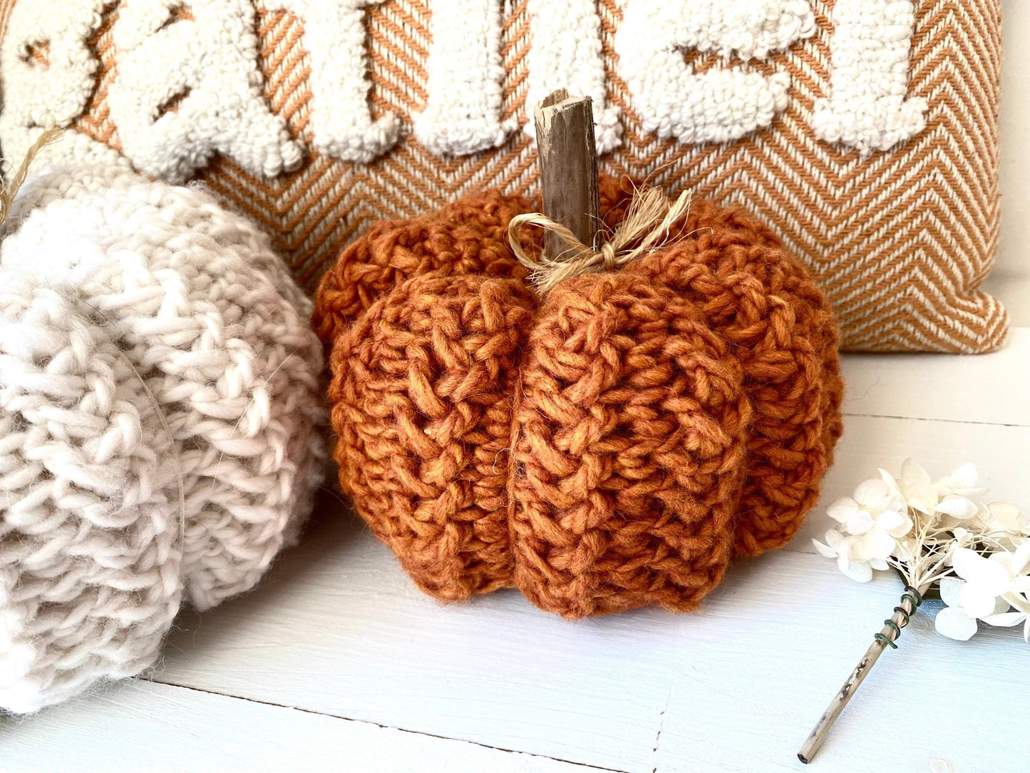 The Wheatley Crochet Pumpkin Pattern in Two Sizes