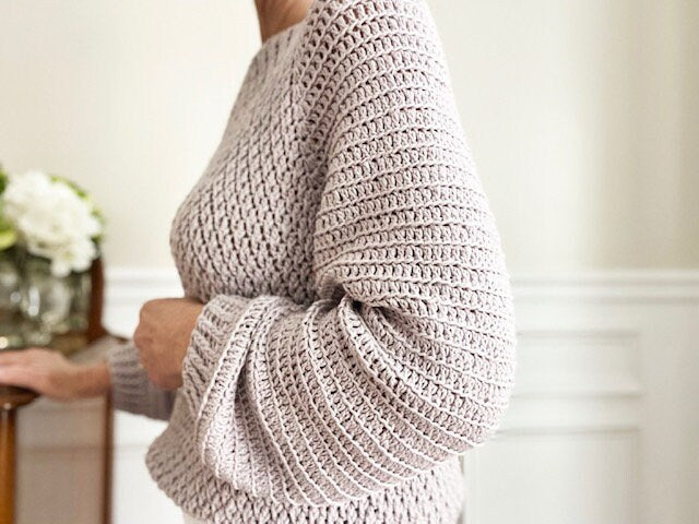 The Ellery Top Down Crochet Sweater Pattern