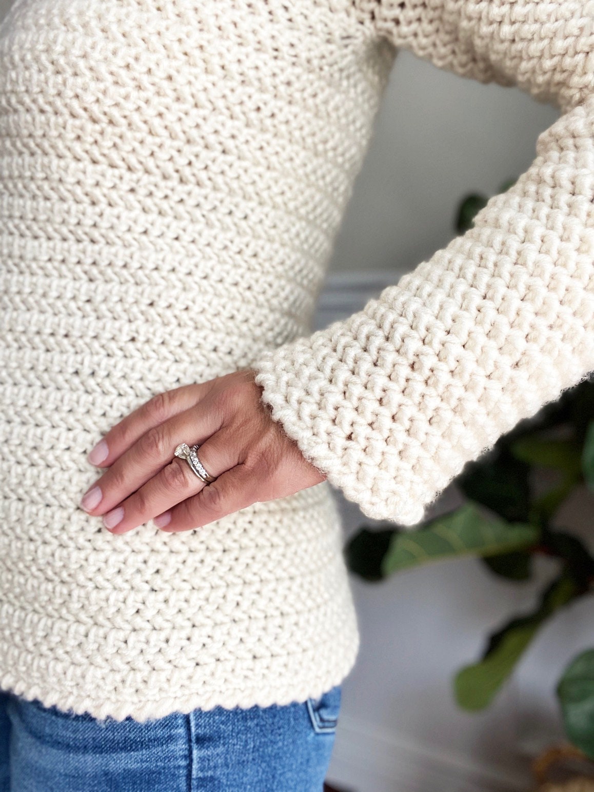 The Front Seam V-Neck Crochet Sweater Pattern