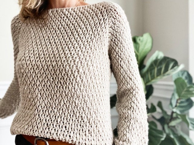 The Bowen Top Down Crochet Sweater Pattern