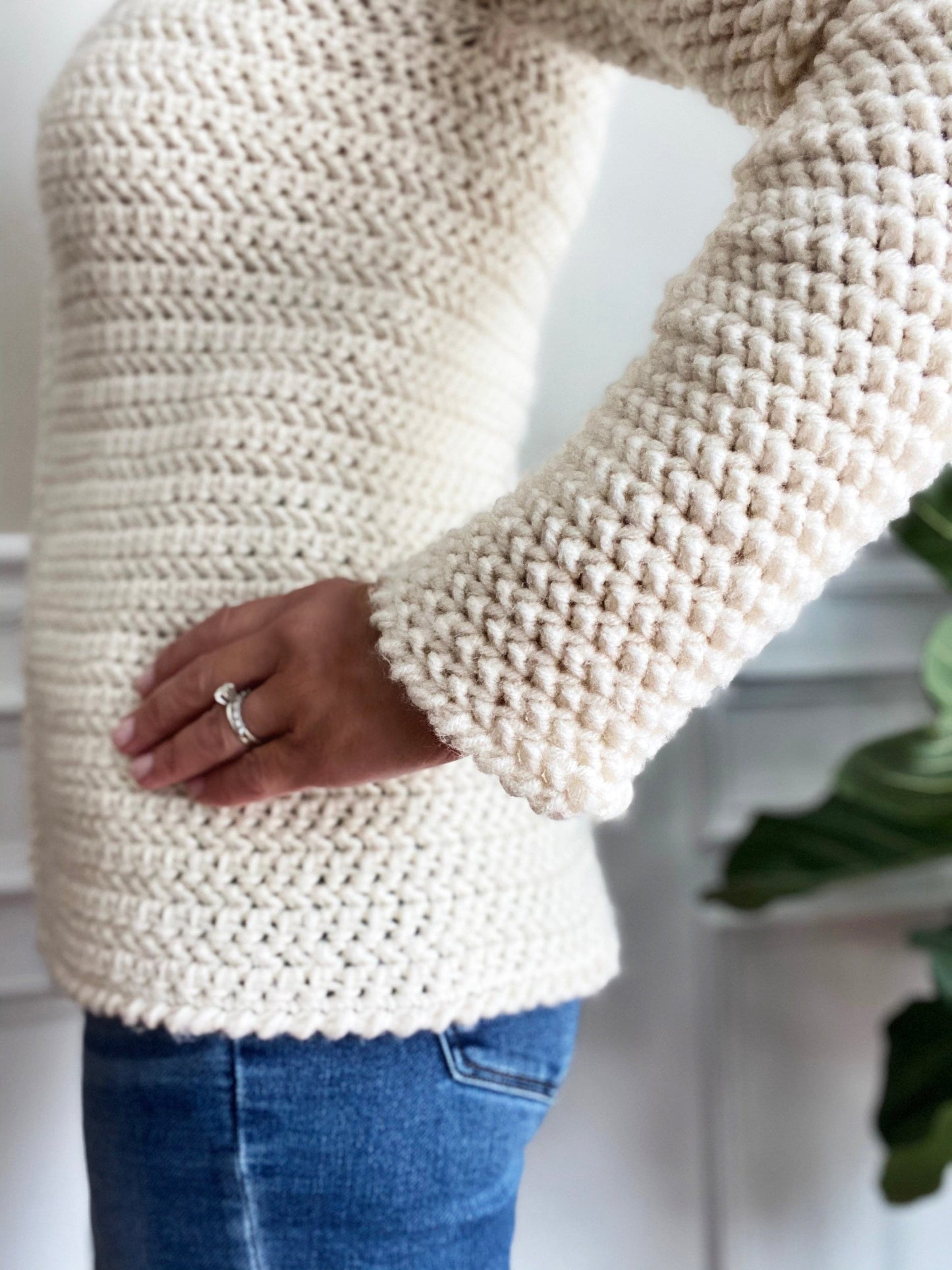 The Front Seam V-Neck Crochet Sweater Pattern