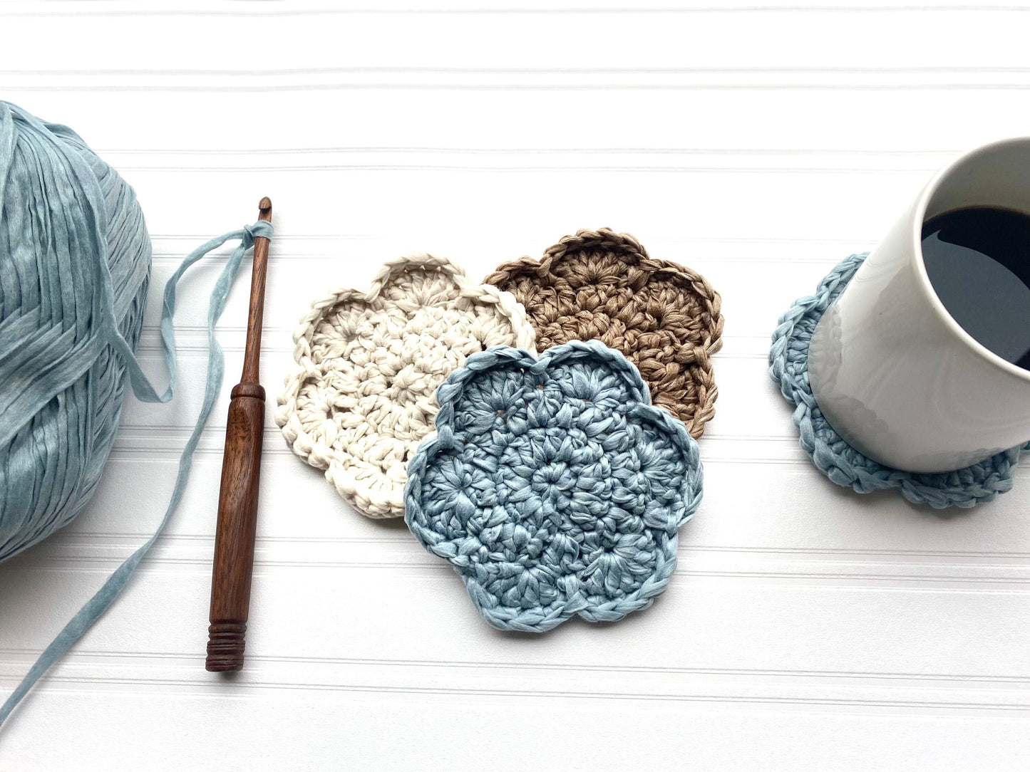 Summer Blooms Coaster Pattern, Beginner Crochet Pattern with full YouTube tutorial