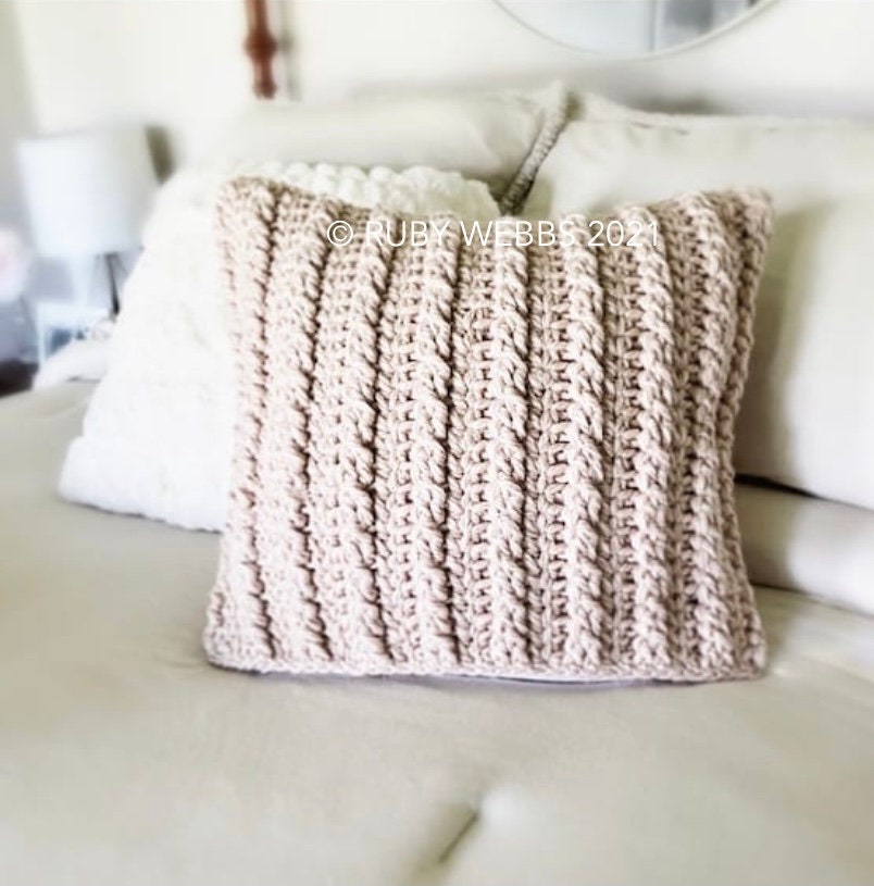 The Kaelin Cabled Pillow Pattern, Crochet Pattern